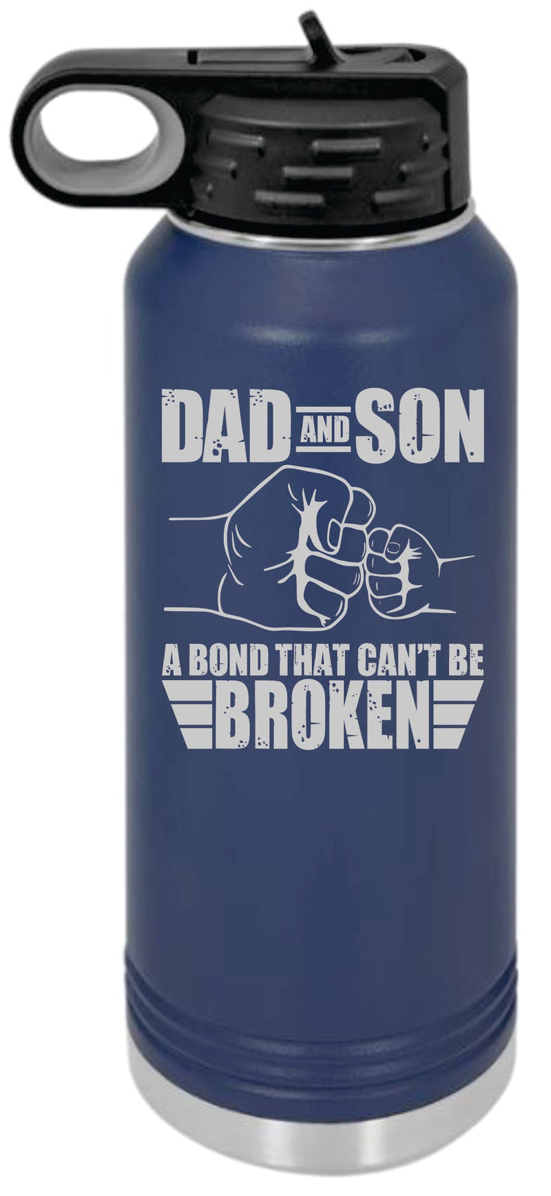 Dad and Son Bond Engraved Skinny Tumbler or Water Bottle - Powercall Sirens LLC