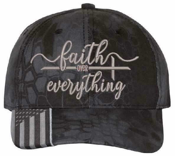 Faith over Everything Embroidered Adjustable Hat Typhoon Camo 112 Faith Jesus - Powercall Sirens LLC