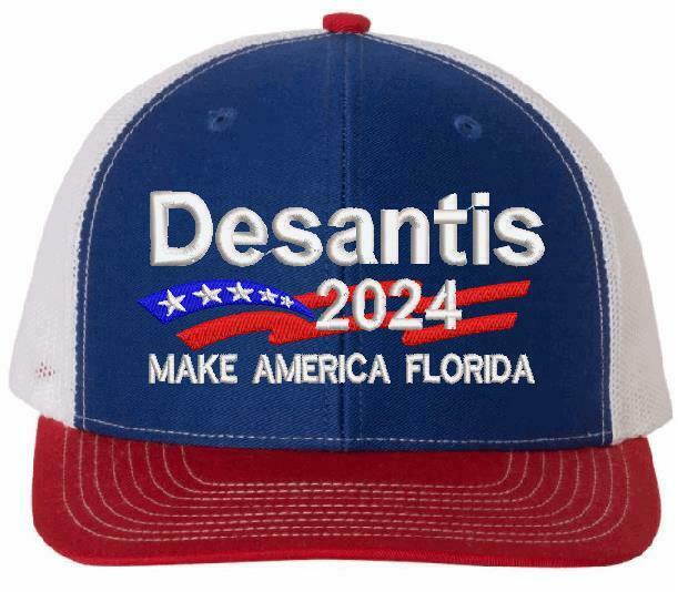 DESANTIS 2024 MAKE AMERICA FLORIDA Embroidered Adj. Hat Trump STARS EDITION