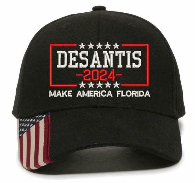 DESANTIS 2024 MAKE AMERICA FLORIDA Embroidered Adjustable Hat USA Trump Maga Hat