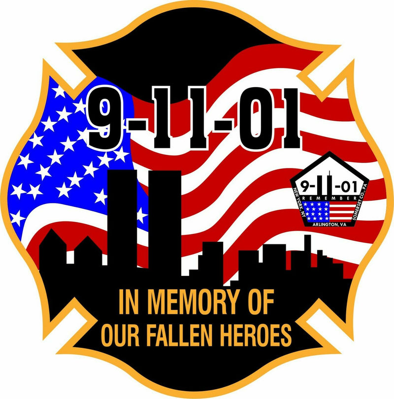 Fallen Heroes Memorial 911 Window Decal - Various Sizes and Materials - Powercall Sirens LLC