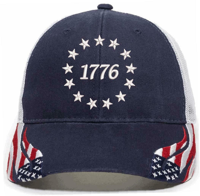 1776 Stars Embroidered ODC Flag Brim Hat - Declaration of Independence Hat - Powercall Sirens LLC