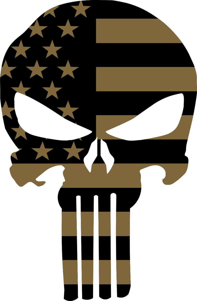 Punisher Skull Coyote Color Decal Outdoor/Indoor Decal - Various Sizes - Powercall Sirens LLC