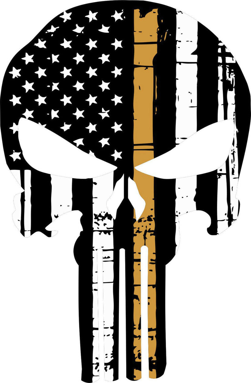 Thin Gold Line Punisher Dispatcher Punisher Decal - Various Sizes / Materials - Powercall Sirens LLC
