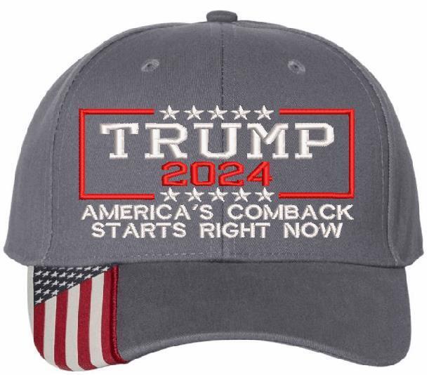 TRUMP 2024 Hat "America's comeback starts right now Stars" Adjustable Hat Trump