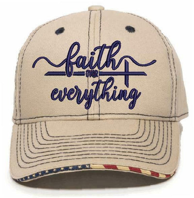 Faith over Everything Embroidered Adjustable Hat USA-800 Version Faith Jesus hat - Powercall Sirens LLC