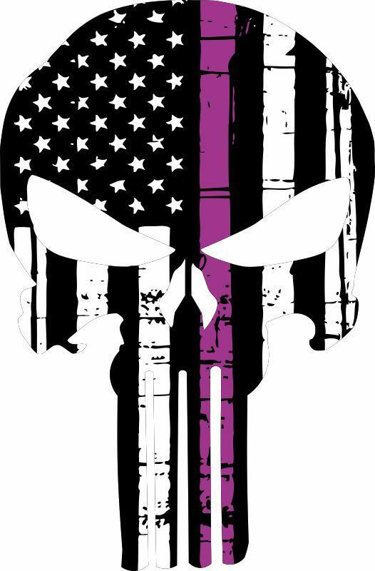 Thin Purple Line Punisher USA Flag Window decal Various Sizes Free Shipping - Powercall Sirens LLC