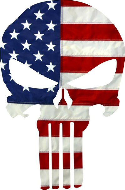 Punisher Skull USA Real Flag Style window decal - Numerous sizes free shipping - Powercall Sirens LLC
