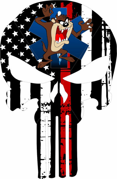 Punisher Red Line EMT Taz EMS Star Punisher Decal - Powercall Sirens LLC