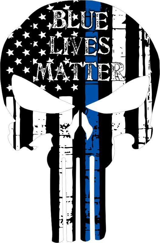 Blue Lives Matter Punisher Decal - Powercall Sirens LLC