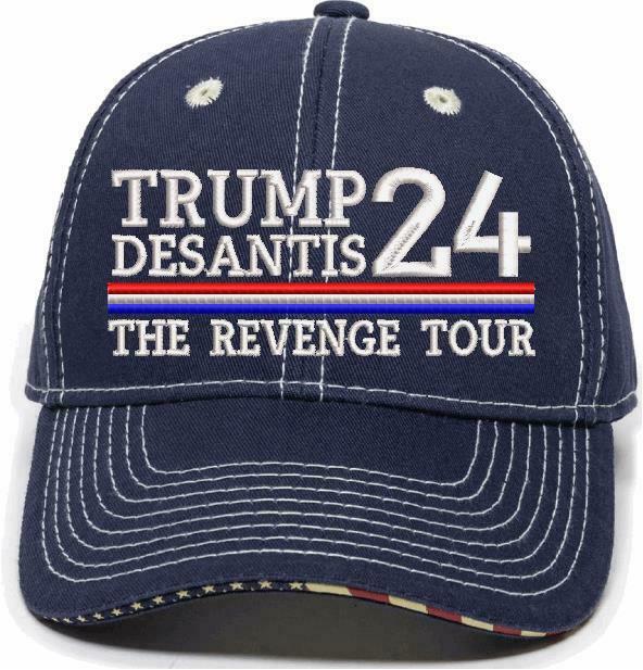 TRUMP DESANTIS 2024 Revenge Tour Embroidered Adj. Hat Trump 2024 Hat