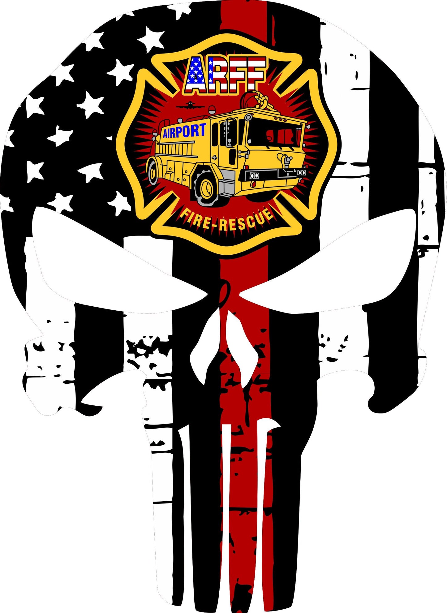 Airport Firefighter ARFF Punisher Decal - Powercall Sirens LLC