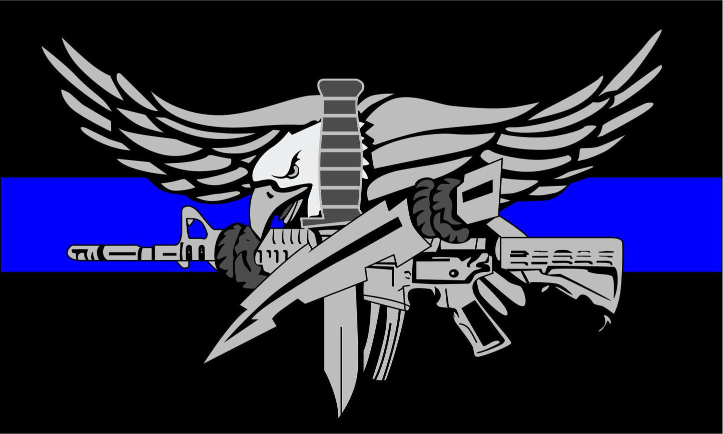 Thin blue line swat eagle decal - Powercall Sirens LLC