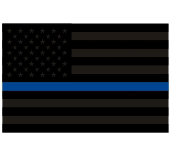 Blacklite Thin Blue Line USA Flag Reflective Decal - Powercall Sirens LLC