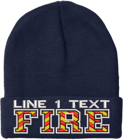 Chevron FIRE Style Embroidered Winter Hat - Powercall Sirens LLC