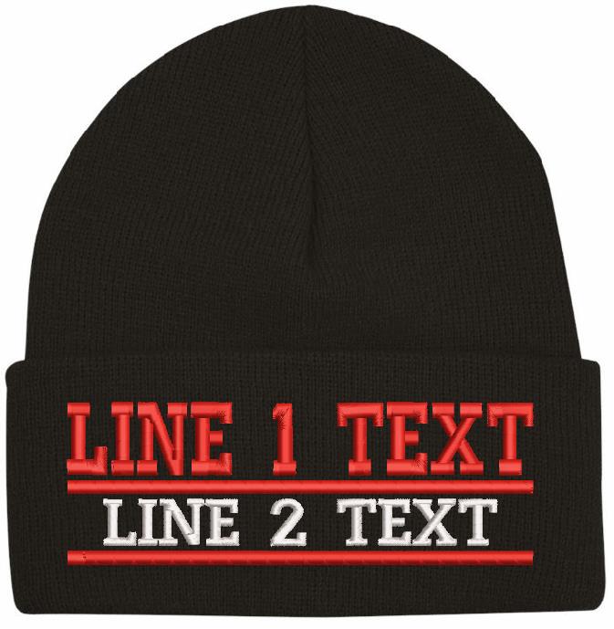 Dual Line Style Embroidered Winter Hat - Powercall Sirens LLC