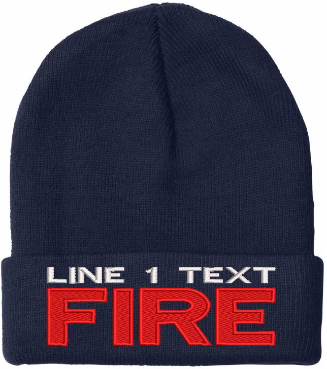 Custom Embroidered FIRE Style Winter Hat