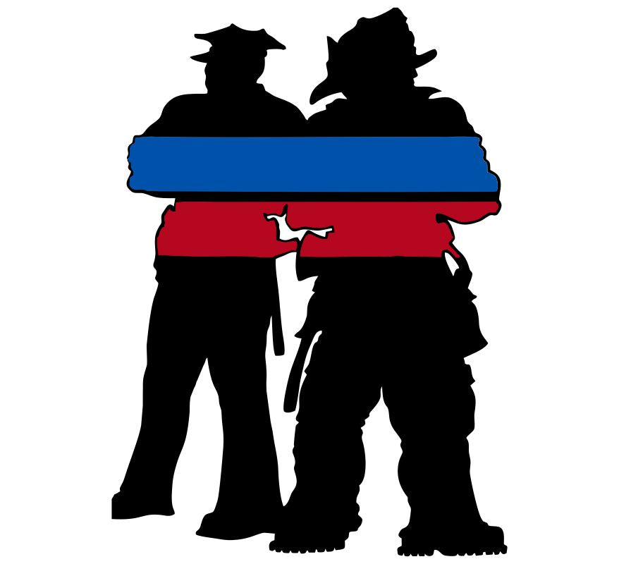 Thin blue/red line Firefighter Police decal