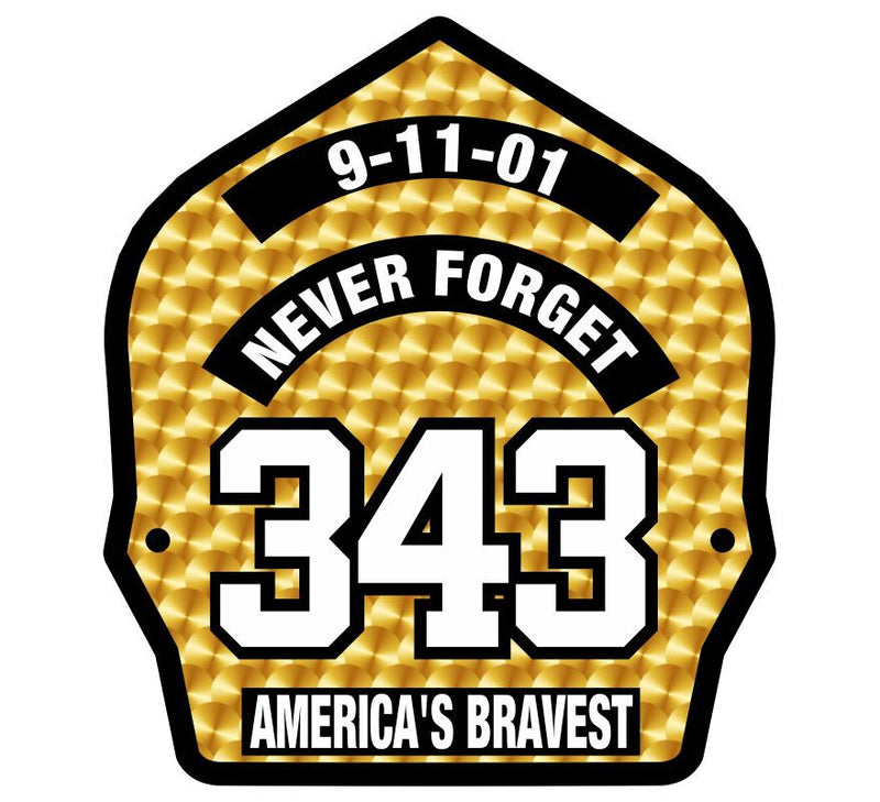 Gold Leaf Style 343 Powershield Memorial Decal - Powercall Sirens LLC