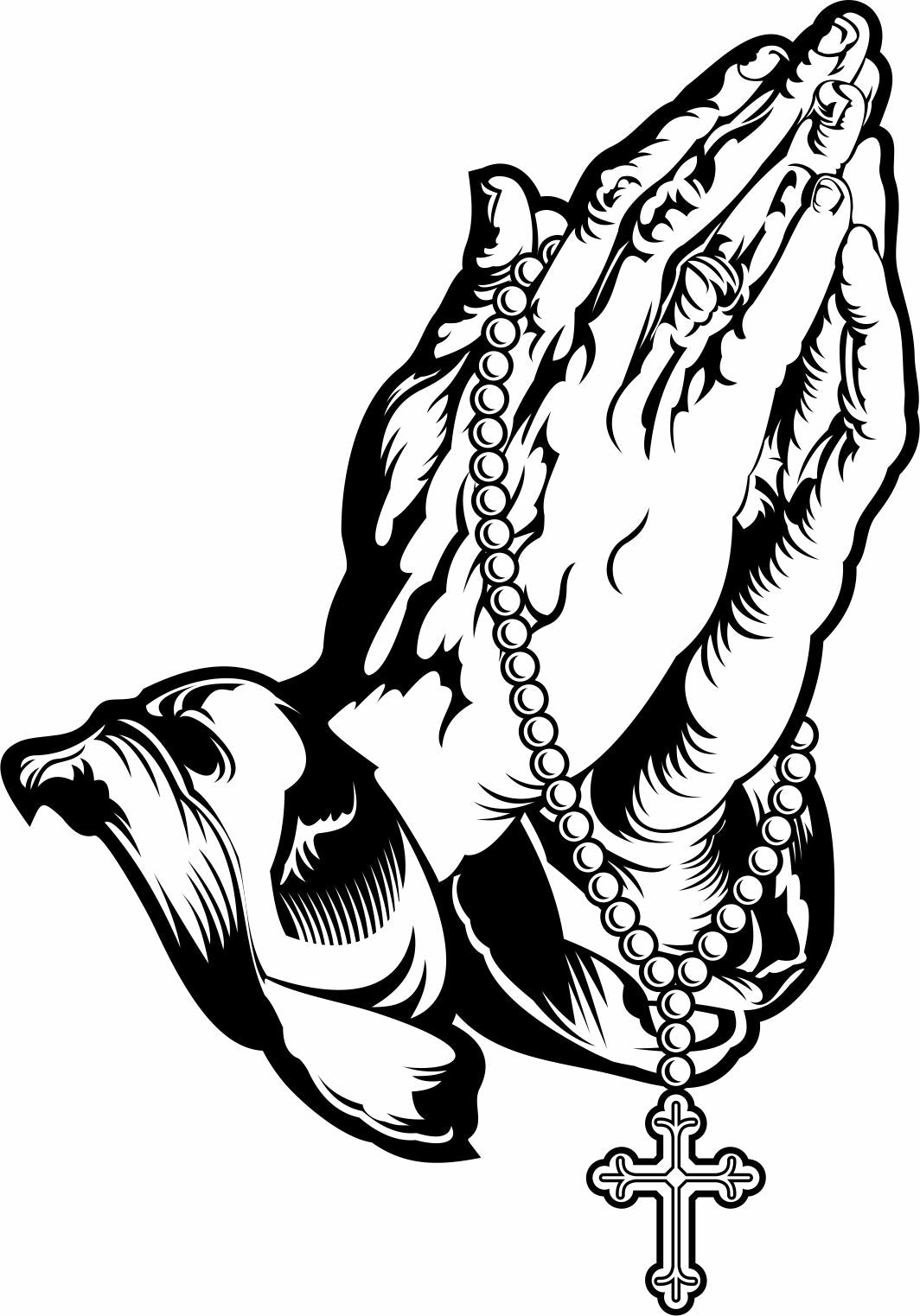 Praying Hands with Chain Decal