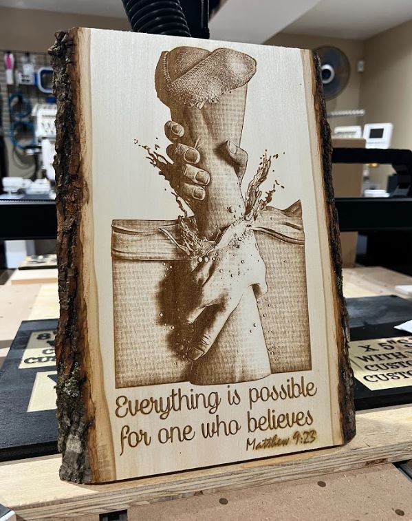 Matthew 9:32 Everything Possible Engraved Wood Sign
