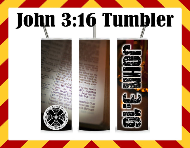 John 3:16 Scripture Sublimated Tumbler