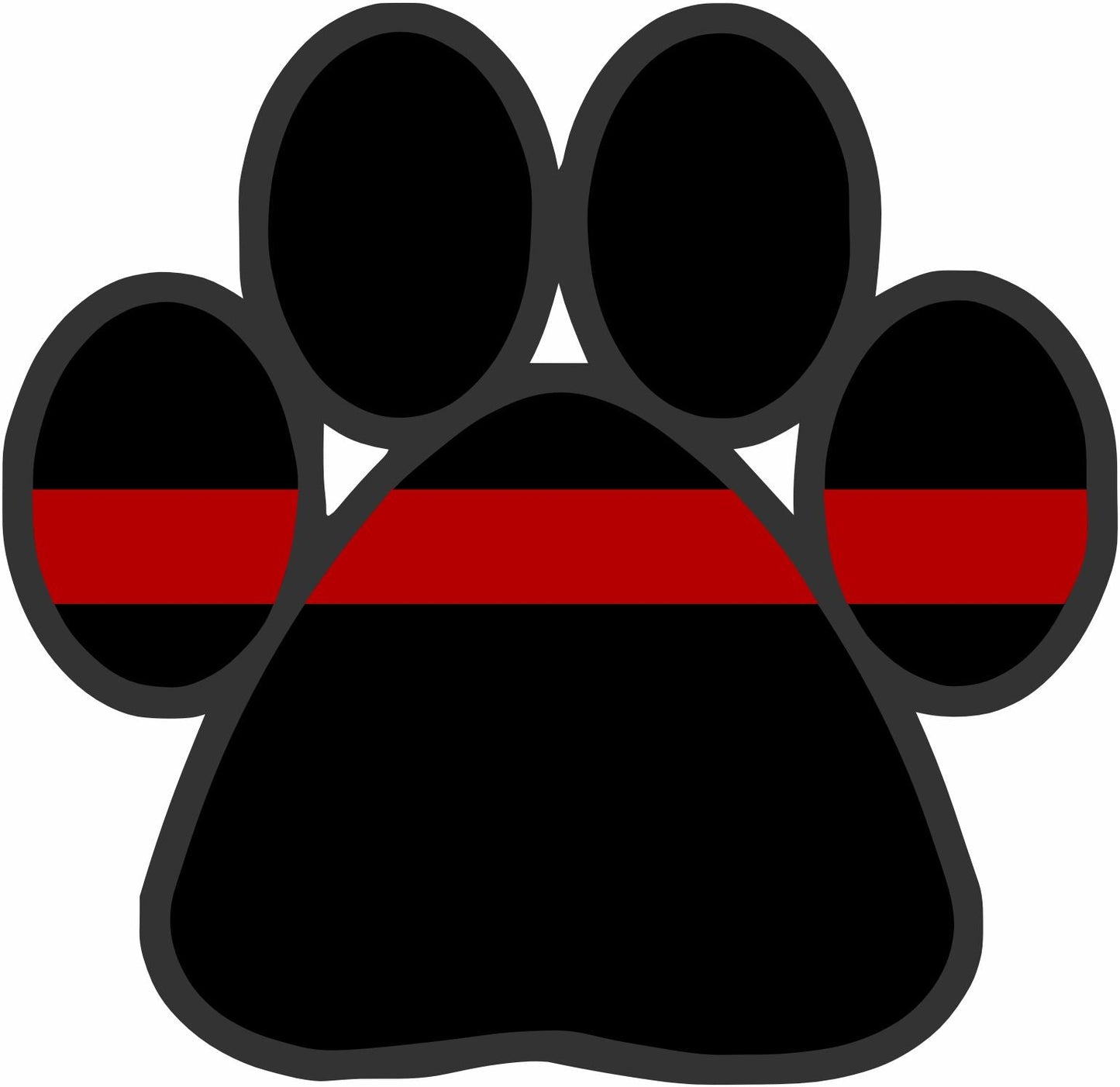 K9 Paw with Red Line Blacklite Reflective Decal - Powercall Sirens LLC