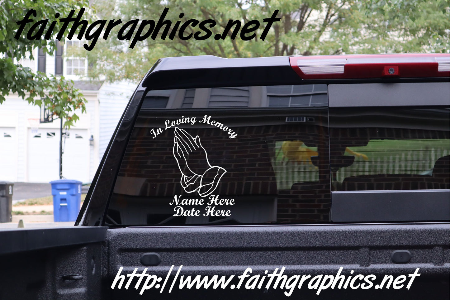 In Loving Memory Hands Customizable Decal