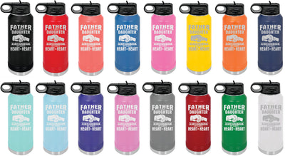 Father Daughter Engraved Skinny Tumbler or Water Bottle - Powercall Sirens LLC