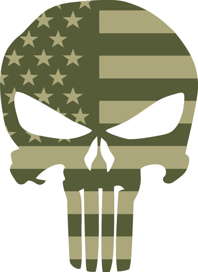 Olive Drab Military Punisher Decal - Powercall Sirens LLC