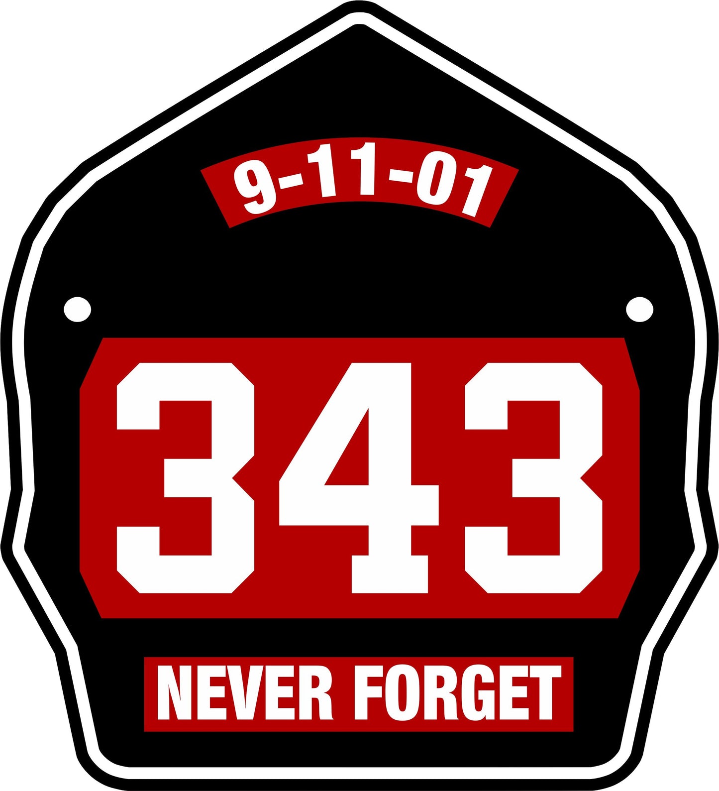 Red Black 343 Powershield Memorial Decal - Powercall Sirens LLC