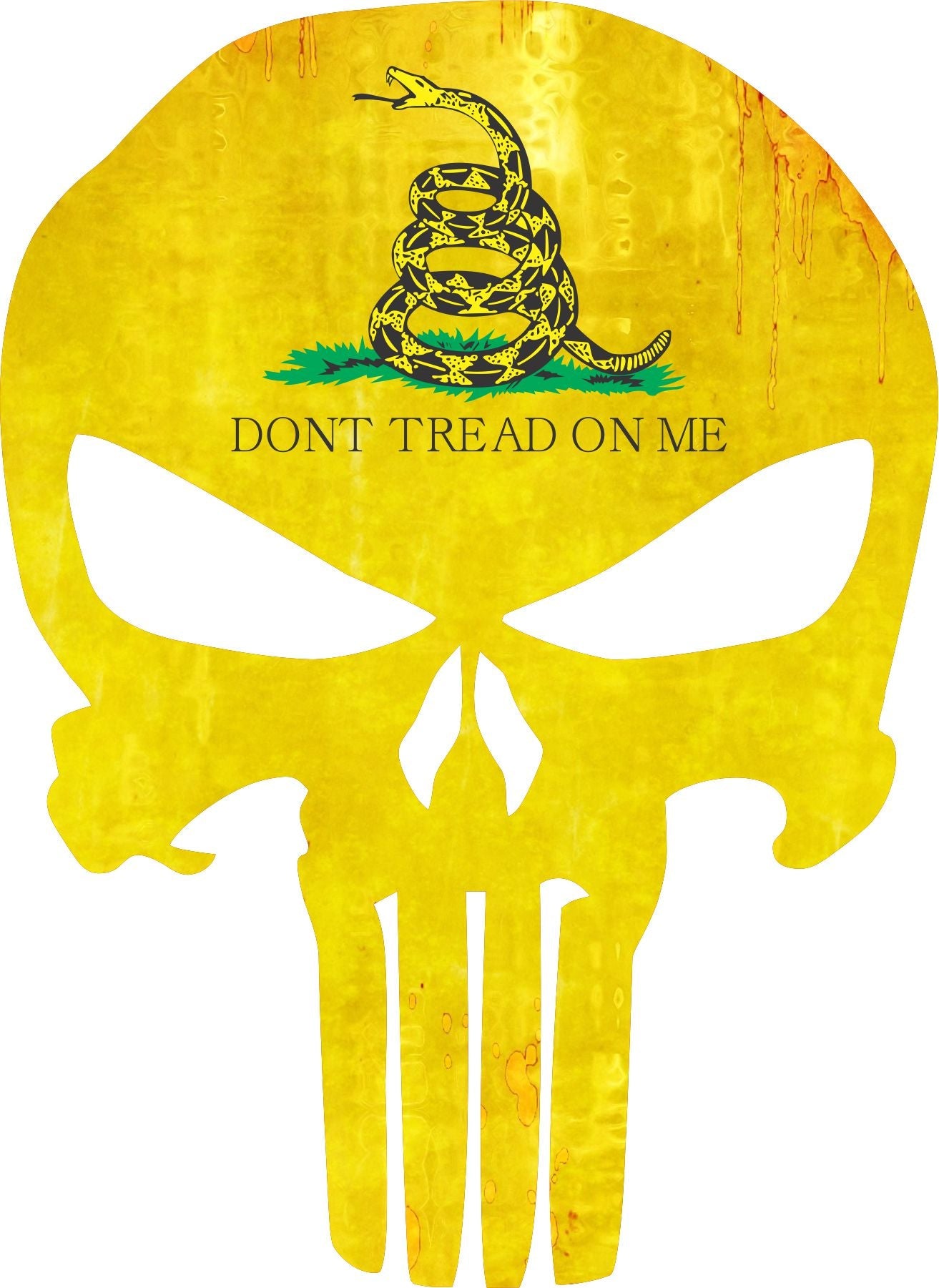 Punisher Skull Decal - Don't Tread on Me Window Decal - Various Size Free Ship - Powercall Sirens LLC