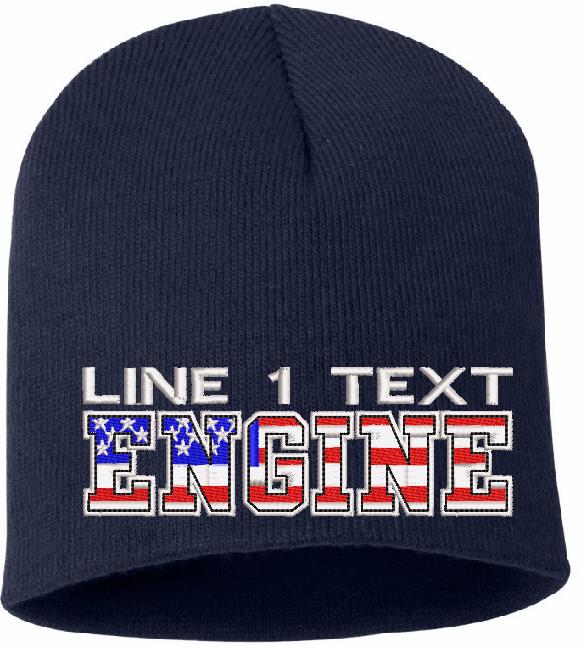USA ENGINE Style Embroidered Winter Hat - Powercall Sirens LLC