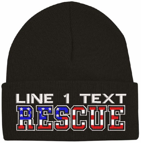 USA RESCUE Style Embroidered Winter Hat - Powercall Sirens LLC
