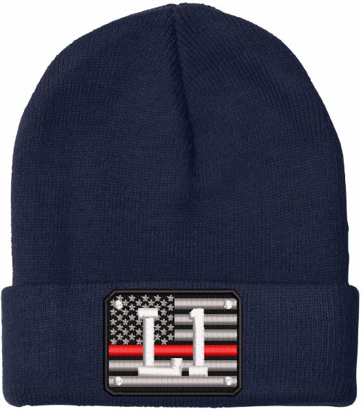 Red Line USA Badge Embroidered Winter Hat - Powercall Sirens LLC