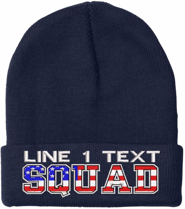 USA SQUAD Style Embroidered Winter Hat - Powercall Sirens LLC