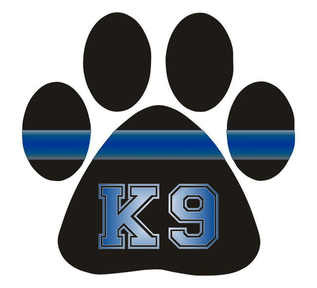 Thin Blue Line Faded Blue K9 Paw Decal