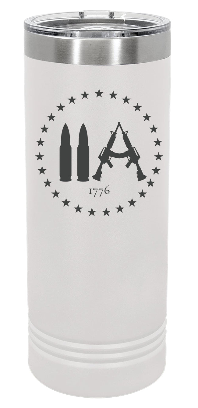 2A Stars Engraved Skinny Tumbler or Water Bottle - Powercall Sirens LLC