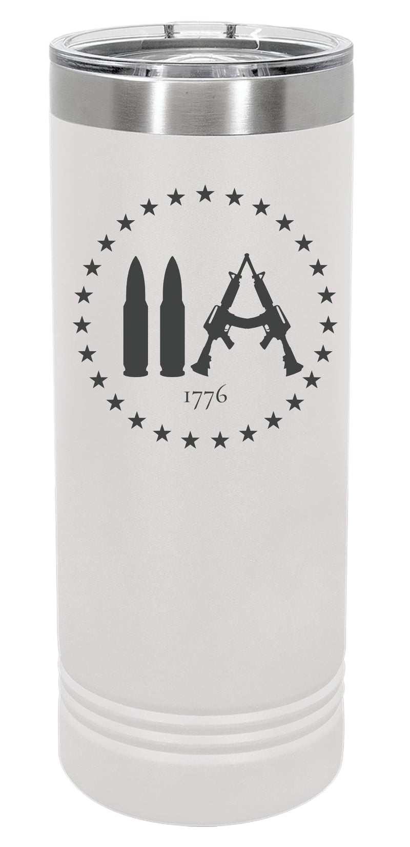2A Stars Engraved Skinny Tumbler or Water Bottle - Powercall Sirens LLC