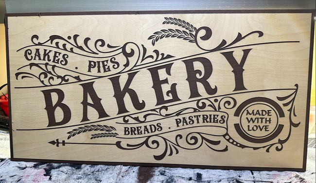 Bakery Pastries made with Love Engraved Wood Sign