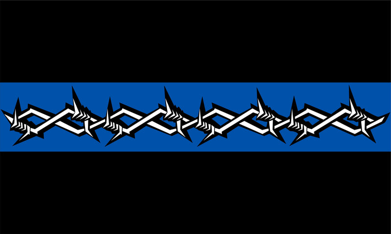 Blue Line Barbed Wire Flag Decal - Powercall Sirens LLC