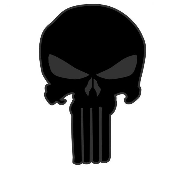 Punisher skull Blacklite Reflective Decal - Powercall Sirens LLC