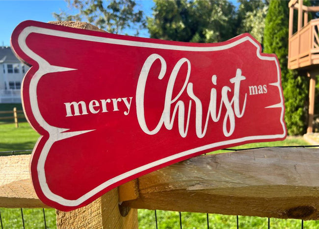 Merry CHRIST mas Custom Wood Sign 20" x 9"