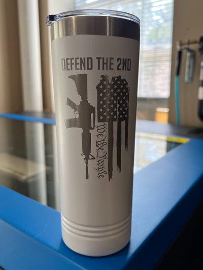 Defend the 2nd WTP Engraved Skinny Tumbler/Water Bottle - Powercall Sirens LLC
