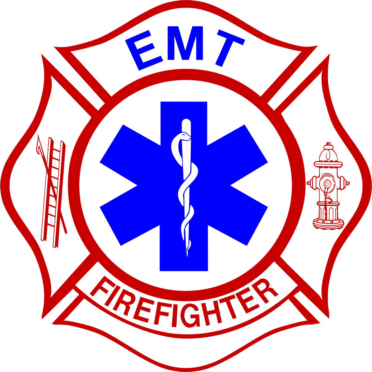 Firefighter EMT Maltese Cross Decal - Powercall Sirens LLC