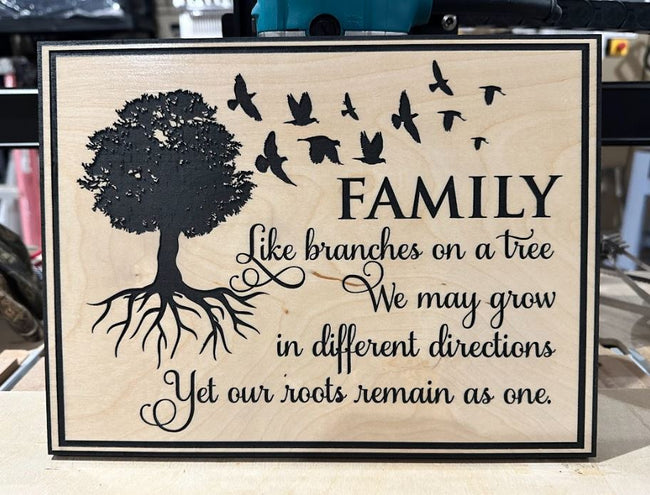 Family like branches on a tree Wood Sign