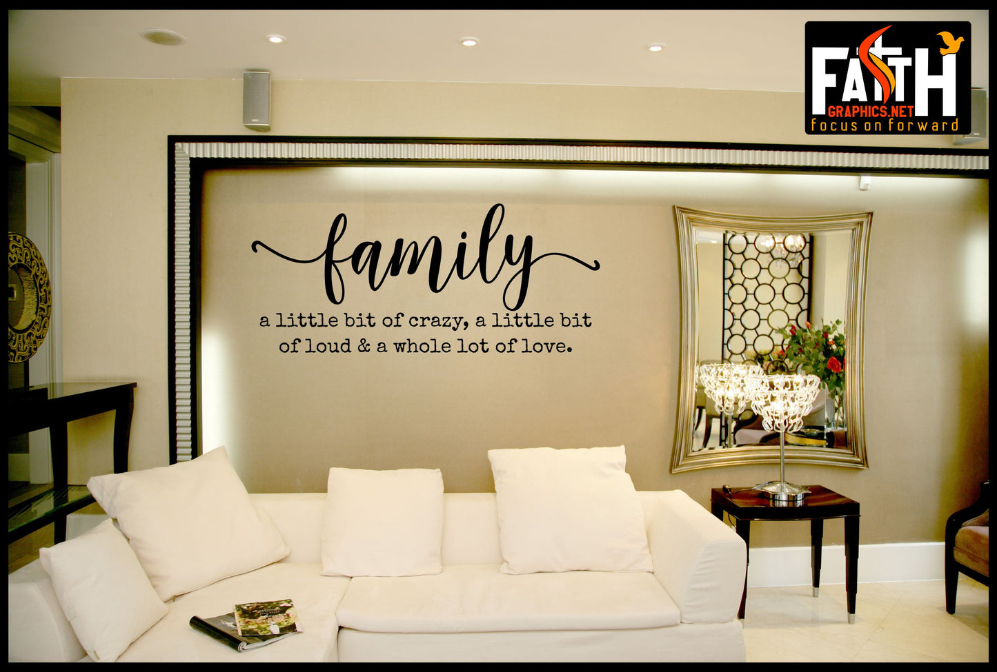 Family a little bit of crazy wall decal