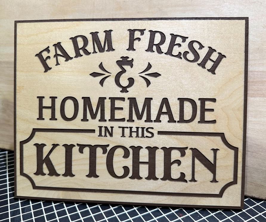 Farm Fresh Homemade Kitchen Engraved Wood Sign