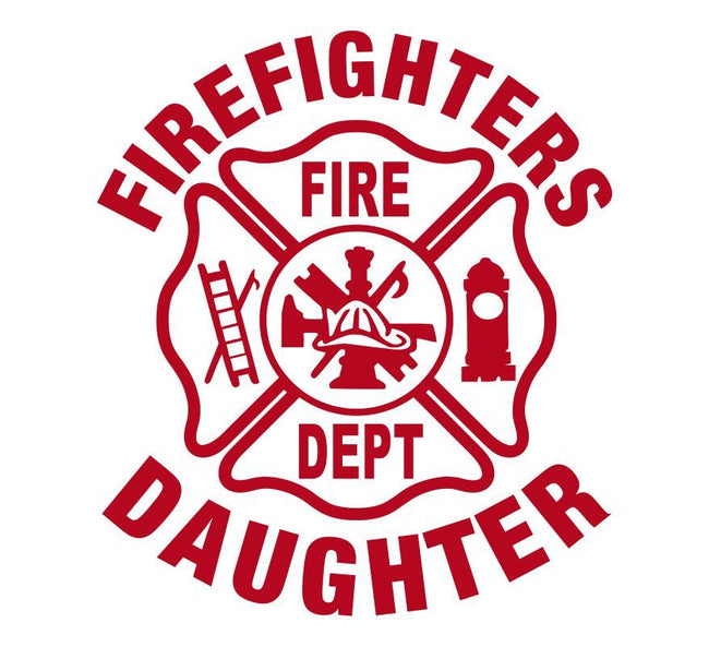 Firefighters Daughter Maltese Cross Decal - Powercall Sirens LLC