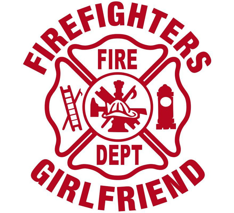Firefighters Girlfriend Maltese Cross Decal - Powercall Sirens LLC